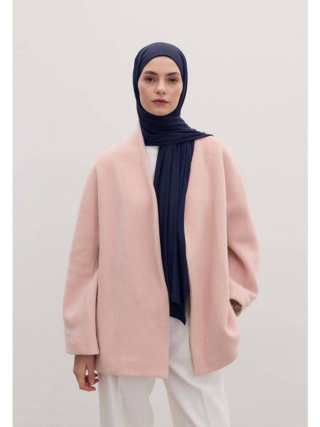 Mavi Bambu Penye Şal Gece Mavısı-3