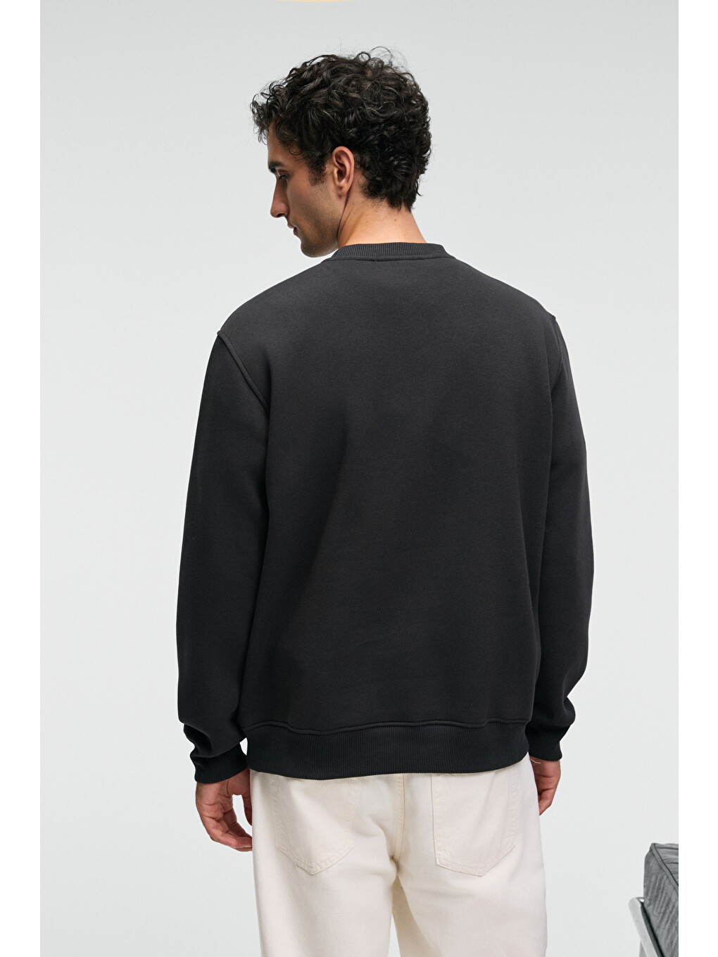 Irvıng Erkek Yuvarlak Yaka Göğsü Ve Önü Regular Fit Antrasit Sweatshirt-2