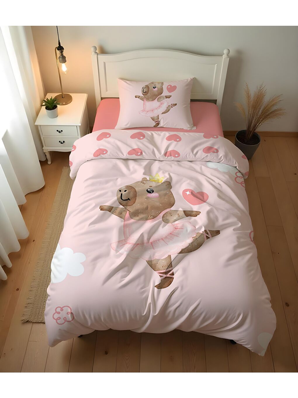 Karışık Çift Taraflı Desenli Tek Kişilik Nevresim Takımı