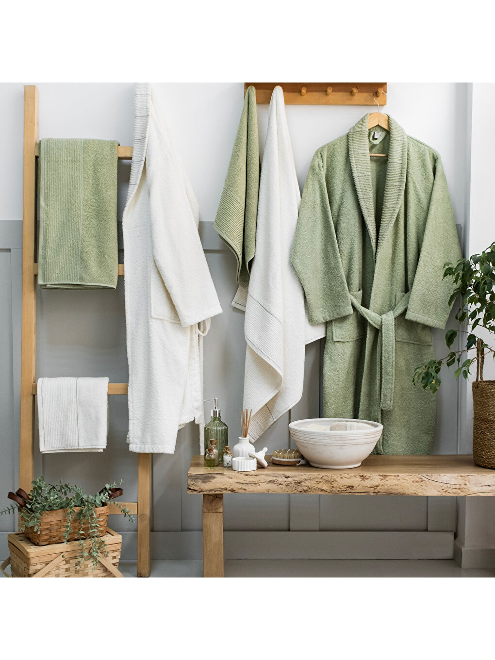 SCHAFER Home Jadore Banyo Seti 6 Parça-Yeşil
