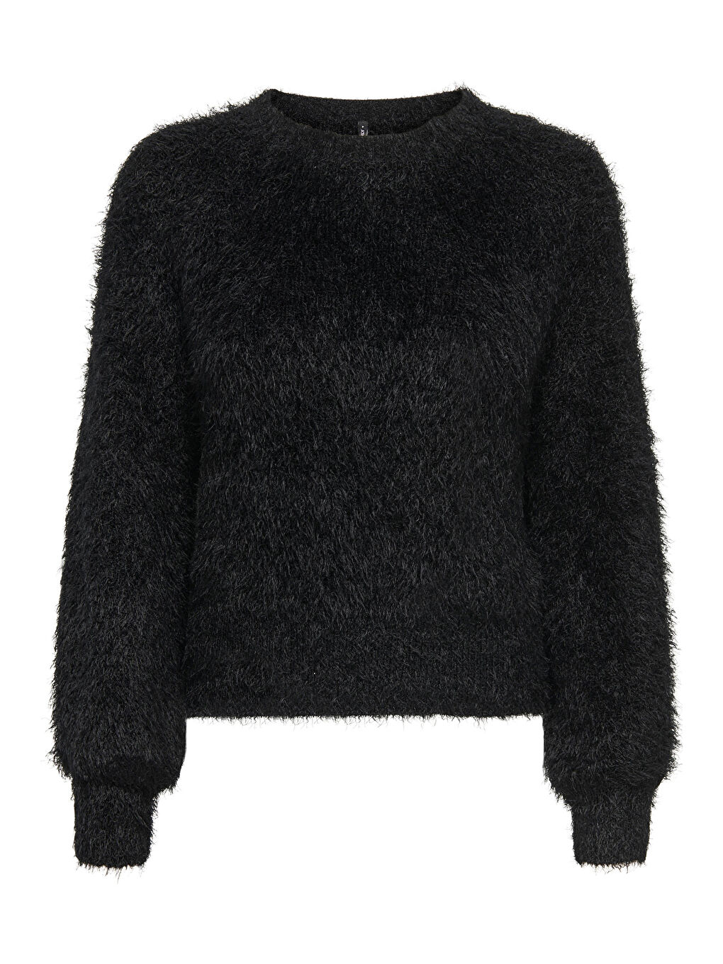 Siyah Onllulu Regular Fit Bisiklet Yaka Örme Kazak 15350650-2