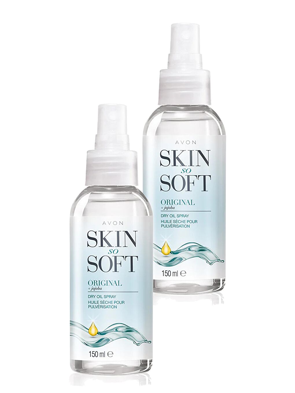 AVON Renksiz Skin So Soft Orijinal Kuru Yağ Spreyi 150 ml 2'li Set