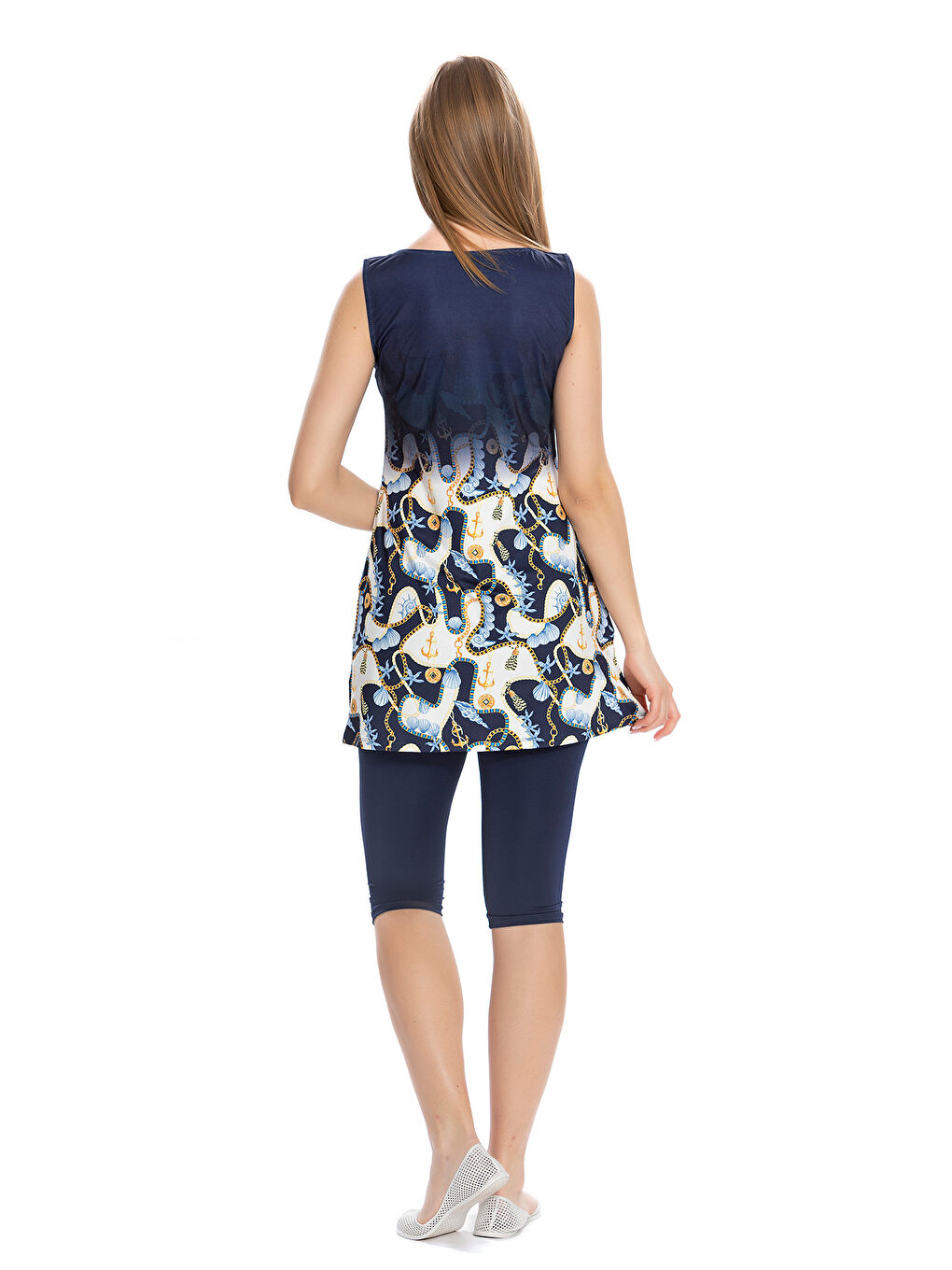 Sıfır Kol Yarı Kapalı Mayo 161-02 Lacivert-1