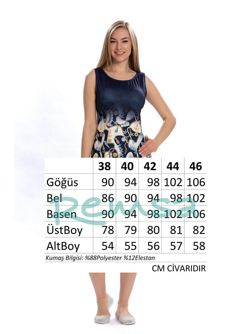 Sıfır Kol Yarı Kapalı Mayo 161-02 Lacivert-2