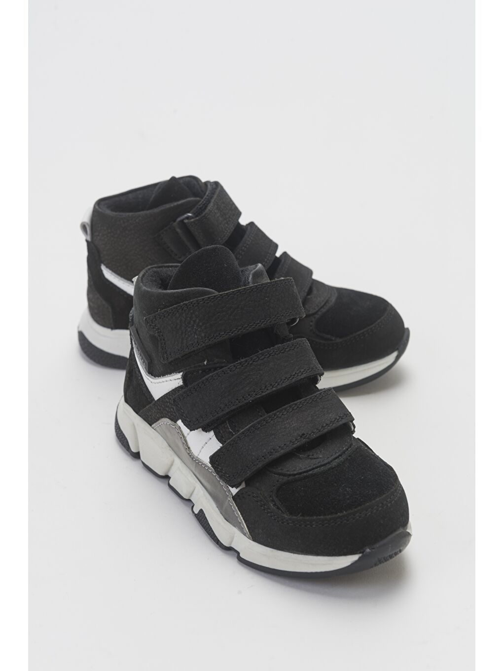 Erkek Çocuk Siyah Hakiki Deri Anatomik Günlük Bot-3