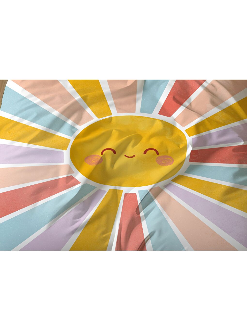 Karışık Çift Taraflı Güneş Desenli - Baskılı Tek Kişilik Nevresim Takımı-2