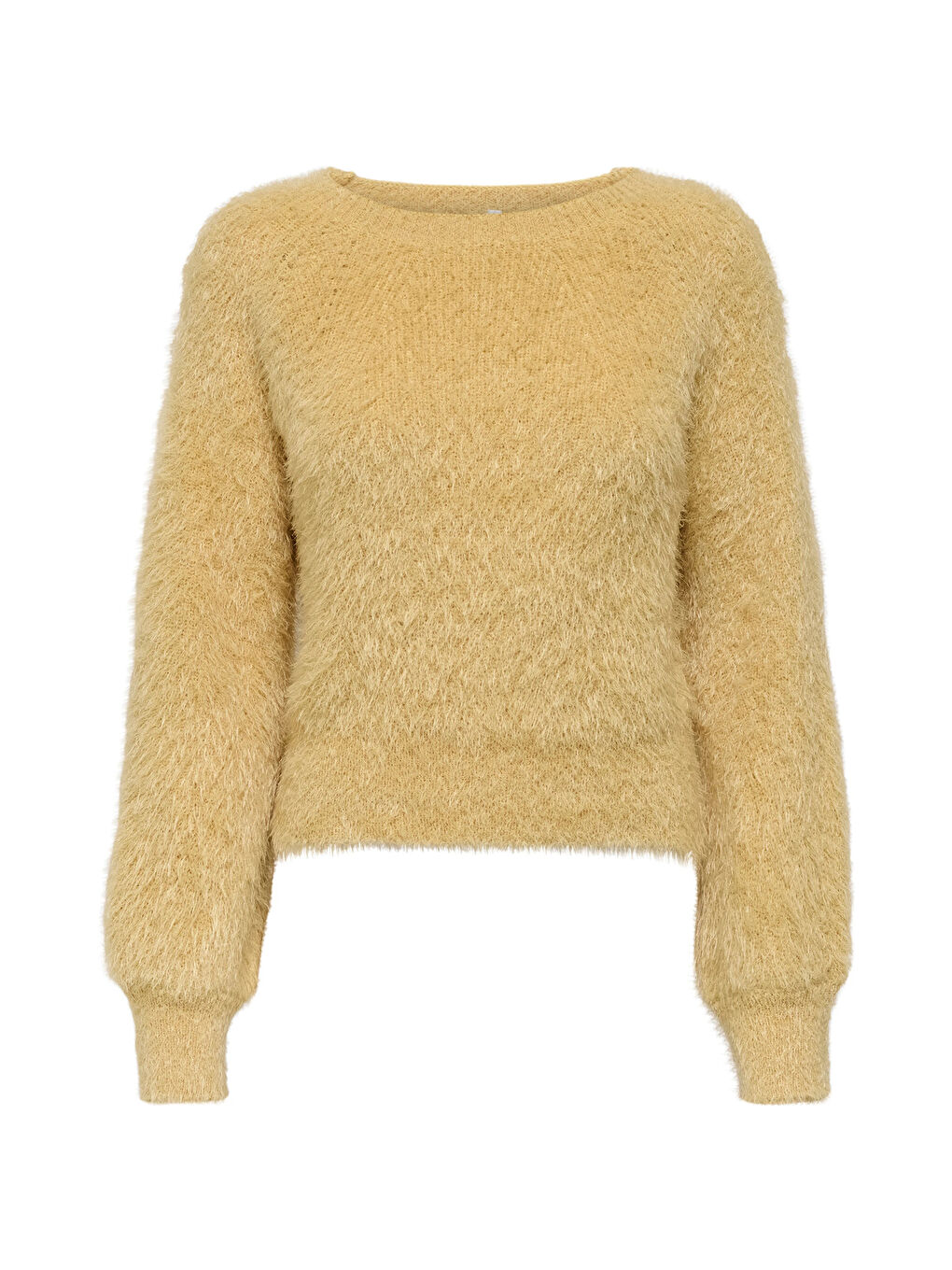 Sarı Onllulu Regular Fit Bisiklet Yaka Örme Kazak 15350650