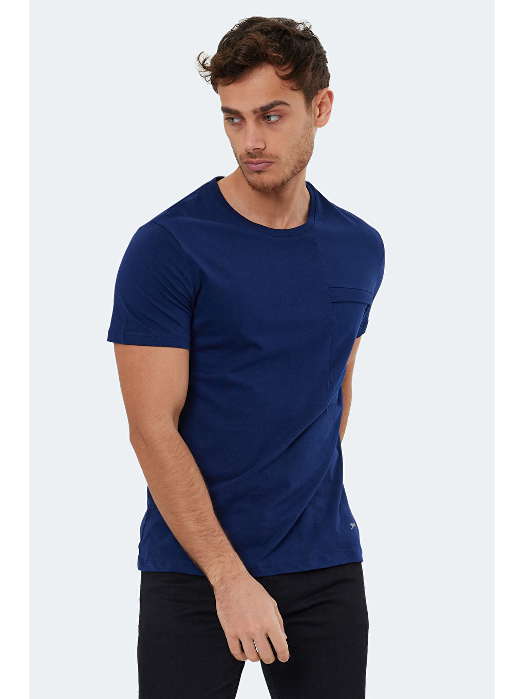KAURI Erkek %100 Pamuk Tişört Lacivert-5