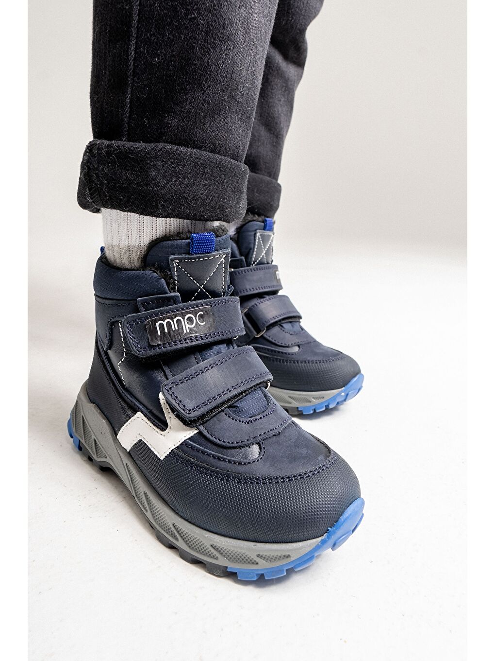 Erkek Çocuk Lacivert Hakiki Deri Anatomik Günlük Bot-1