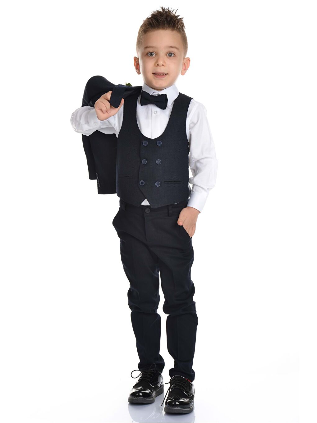 Lacivert Yelekli Spor Kesim Erkek Çocuk Damatlık-2