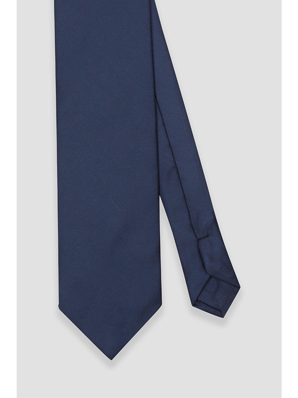Kravat 8 Cm Mikrofiber Polyester Lacivert Erkek Düz Kravat-1