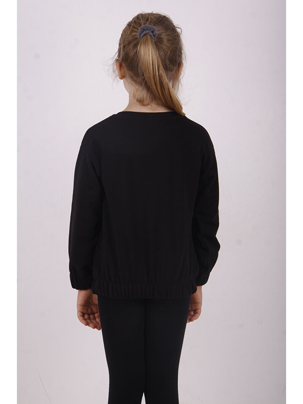 Siyah Kız Çocuk You Wish Baskılı Sweatshirt-1