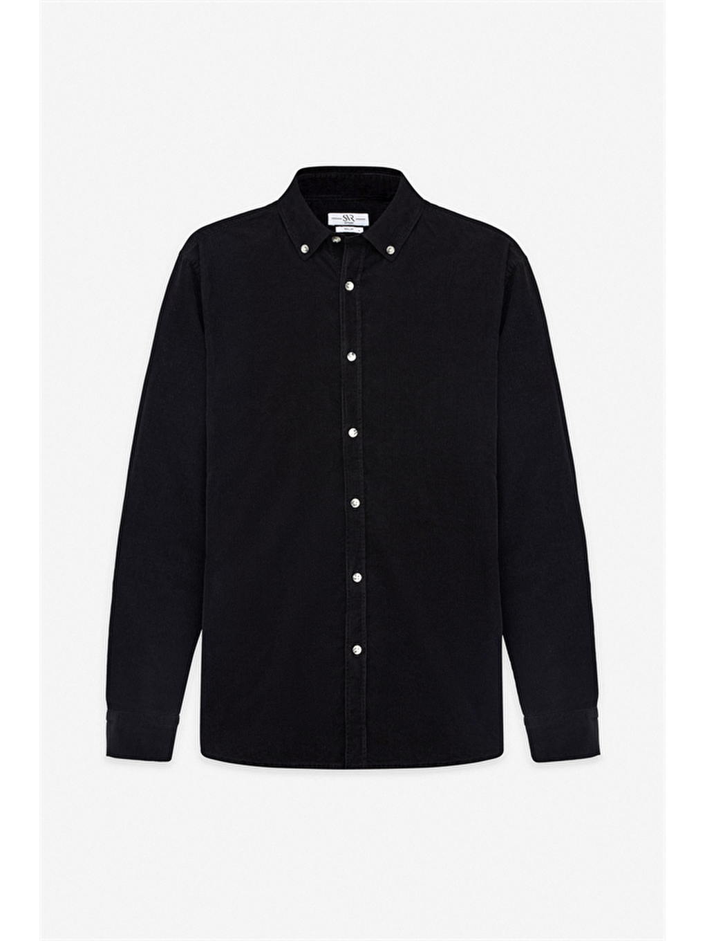 Siyah Regular Düğmeli Yaka Casual Gömlek-6