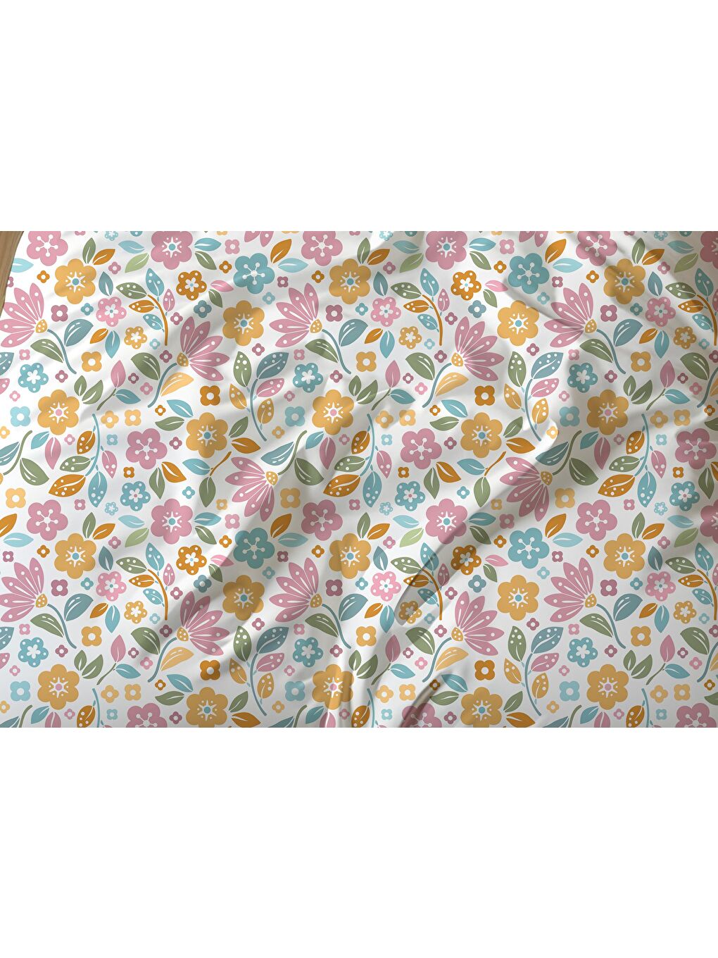 Karışık Çift Taraflı Çiçek Desenli - Baskılı Tek Kişilik Nevresim Takımı-2