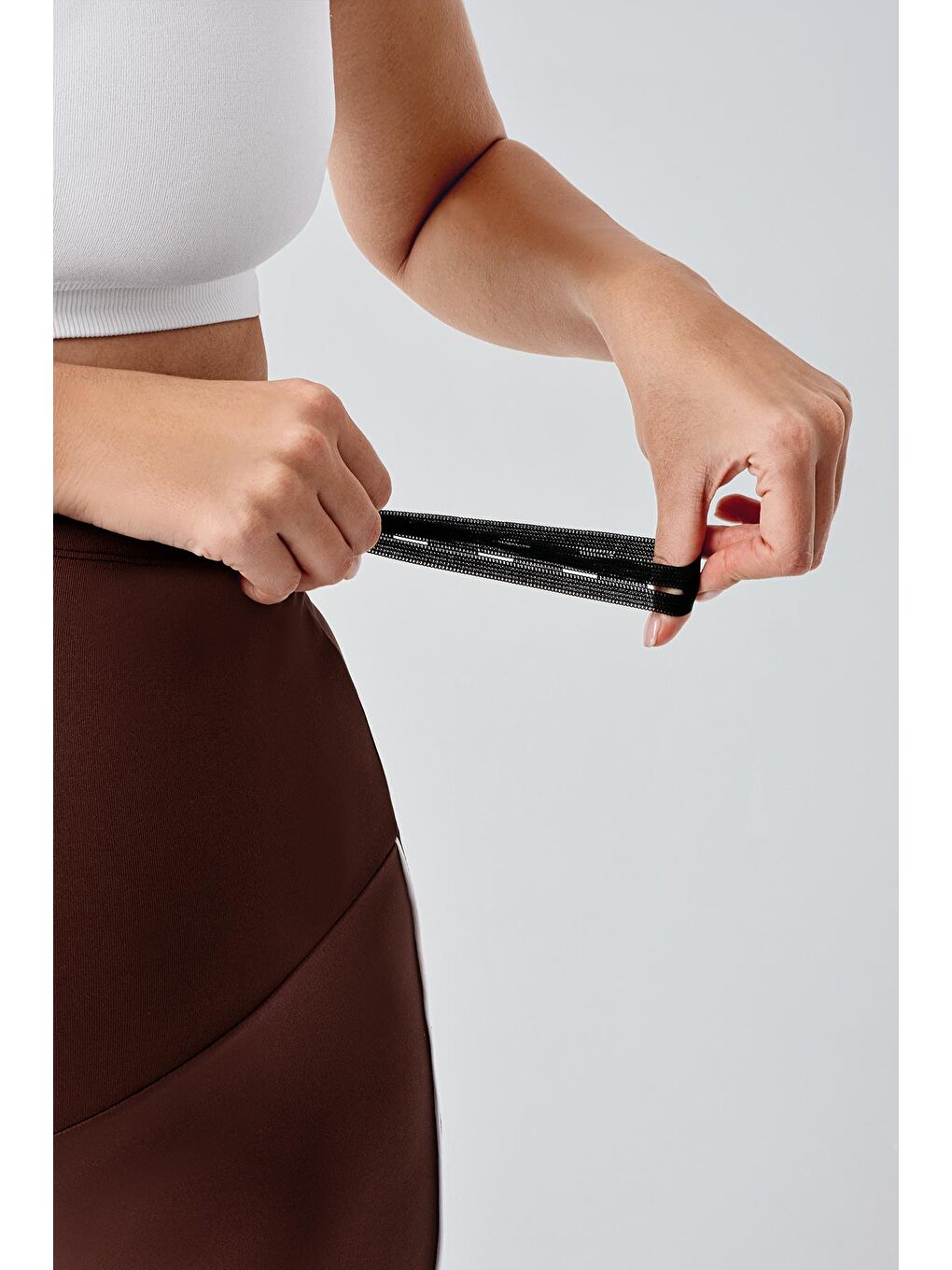 Kahverengi Biyeli İspanyol Paça Yüksek Bel Esnek Toparlayıcı Hamile Tayt T25-5