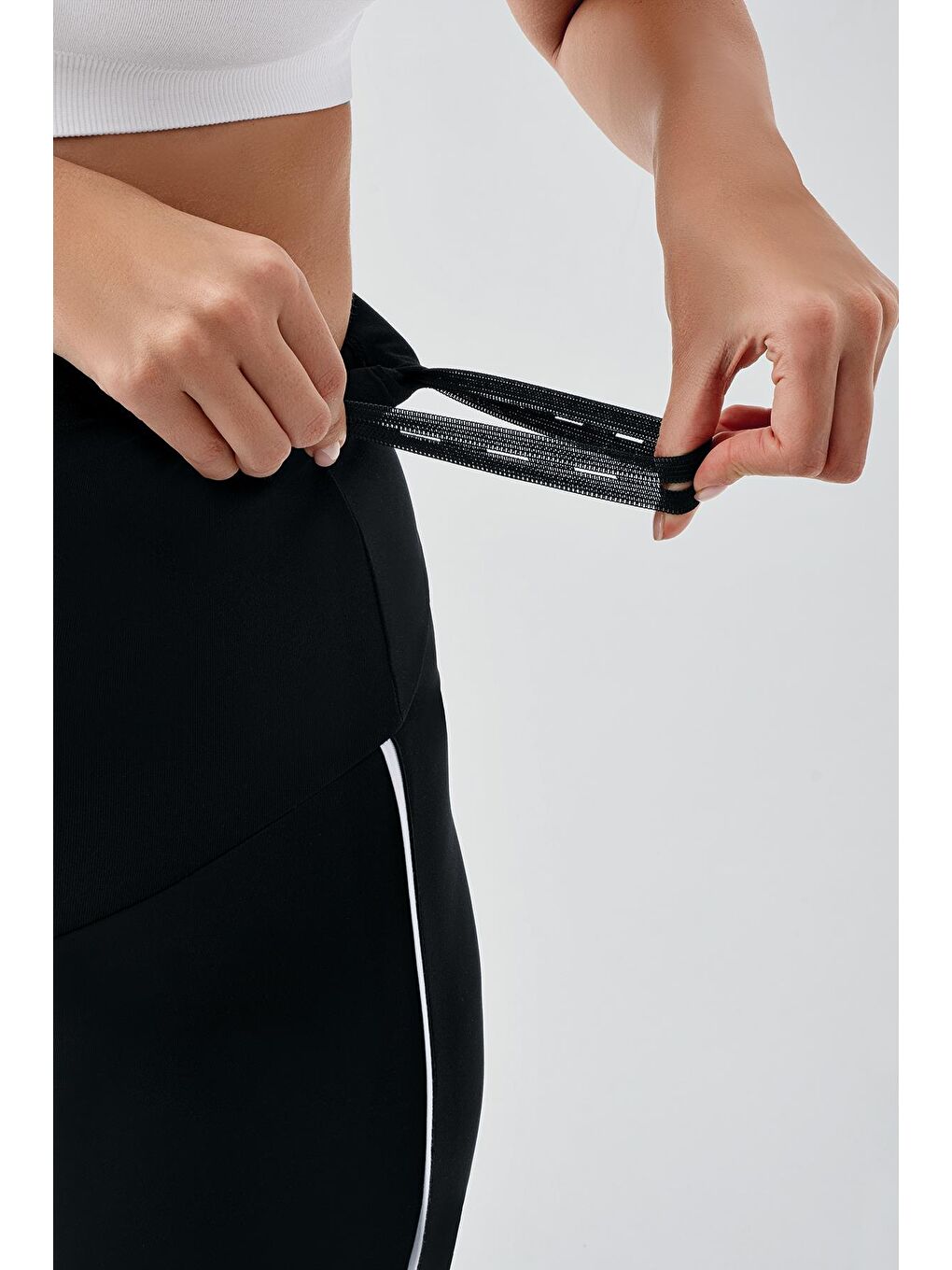 Siyah Biyeli İspanyol Paça Yüksek Bel Esnek Toparlayıcı Hamile Tayt T25-4