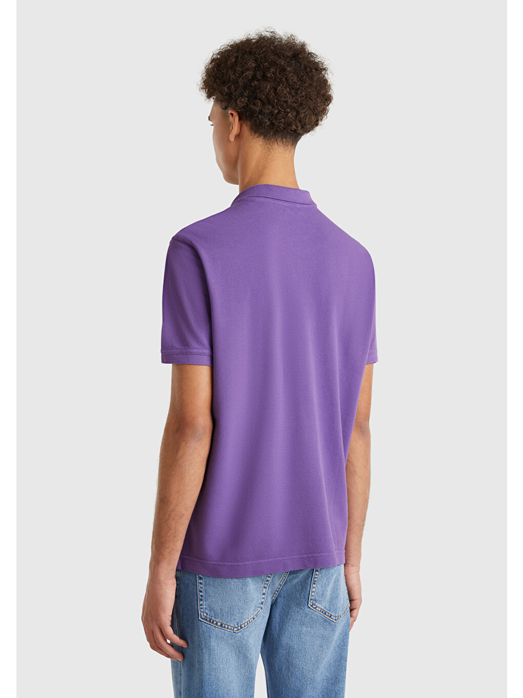 Erkek Mor Regular Fit Kısa Kollu Polo Tişört-1