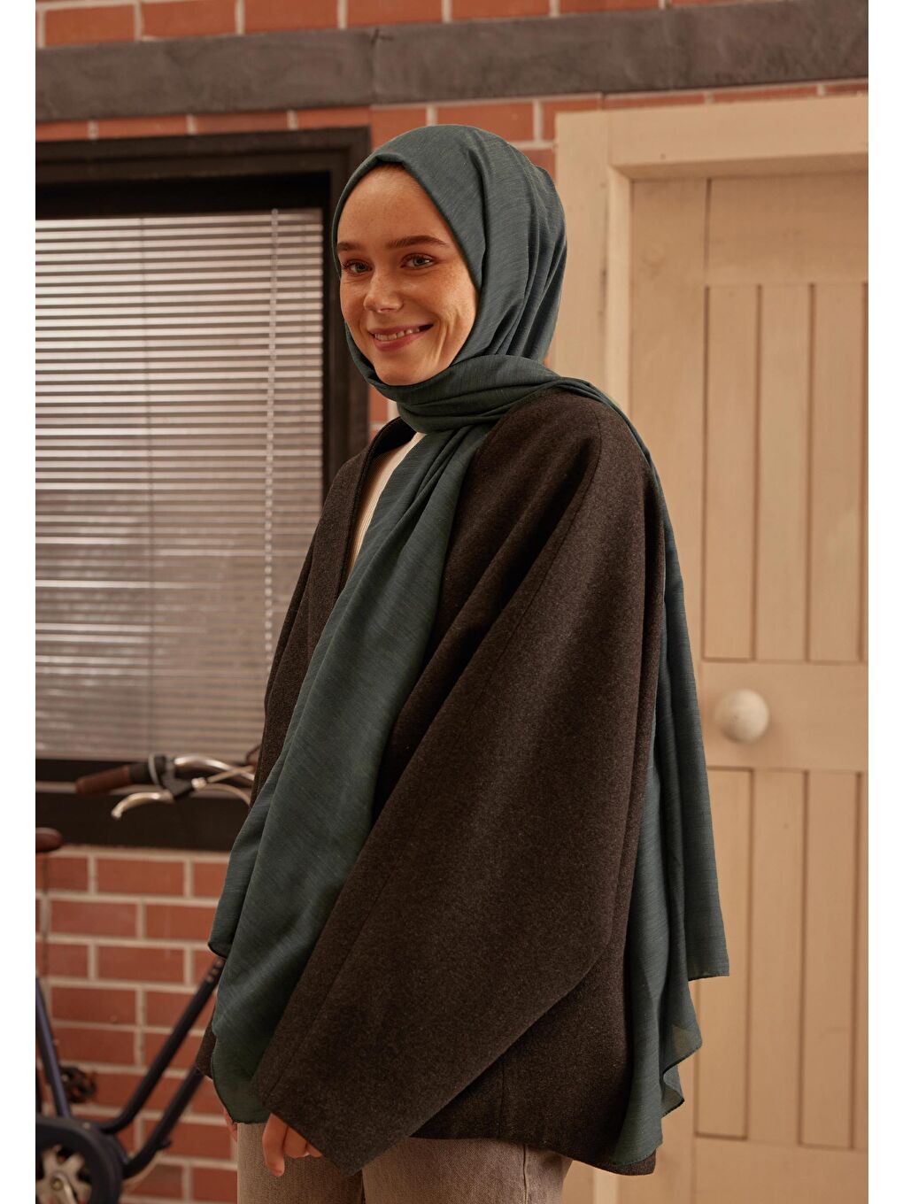 Cozy Pamuk Şal Derin Yeşil