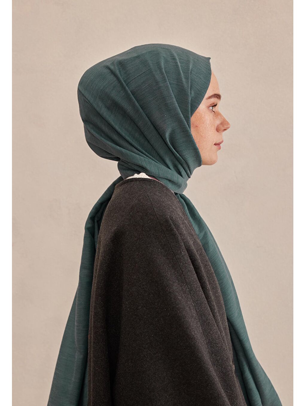 Cozy Pamuk Şal Derin Yeşil-3