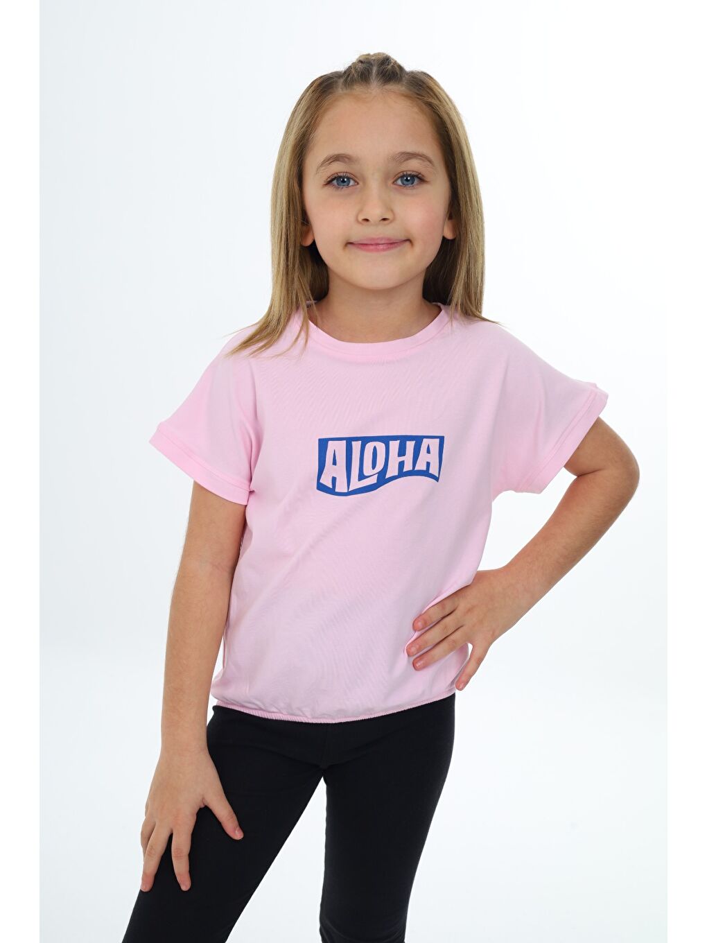 Pembe Kız Çocuk Baskılı Tişört