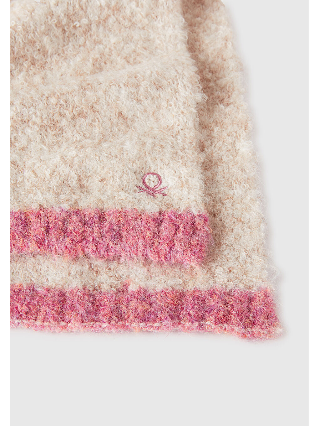 Kız Çocuk Ekru Yün Karışımlı Logo Detaylı Atkı-2