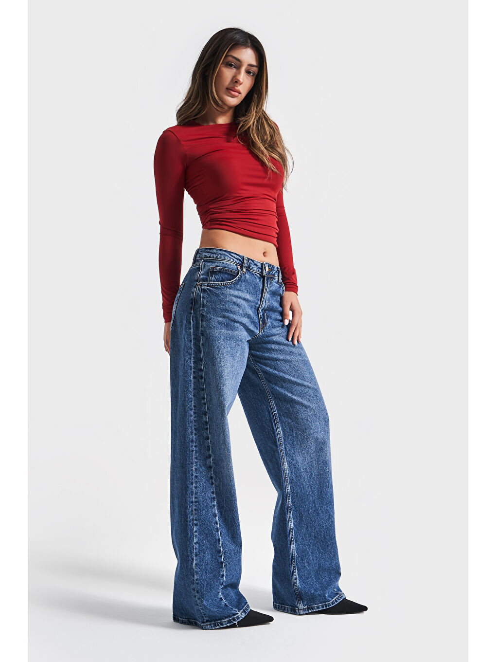 Mavi Kadın Jean Rengi 2S54 Yandan Detaylı Straight Fit %100 Pamuk Denim