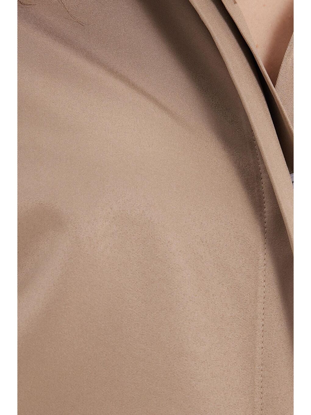 Kahverengi Kadın Slim Fit Dar Kesim Vucüda Oturan Uzun Kollu Gizli Düğme Detaylı Koyu Vizon Basic Gömlek-6