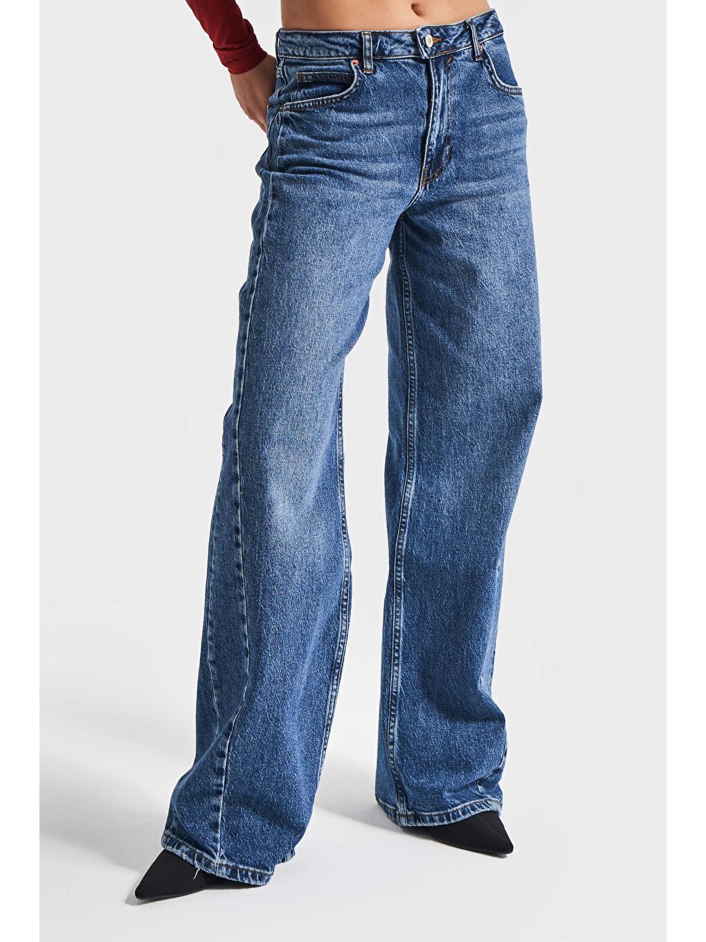 Mavi Kadın Jean Rengi 2S54 Yandan Detaylı Straight Fit %100 Pamuk Denim-2