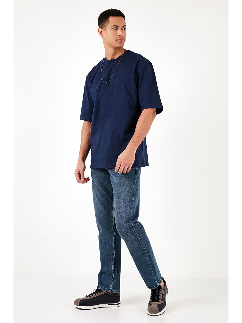 Mavi Pamuklu Yüksek Bel Comfort Fit Boru Paça Jeans 4400J78TEXAS-3