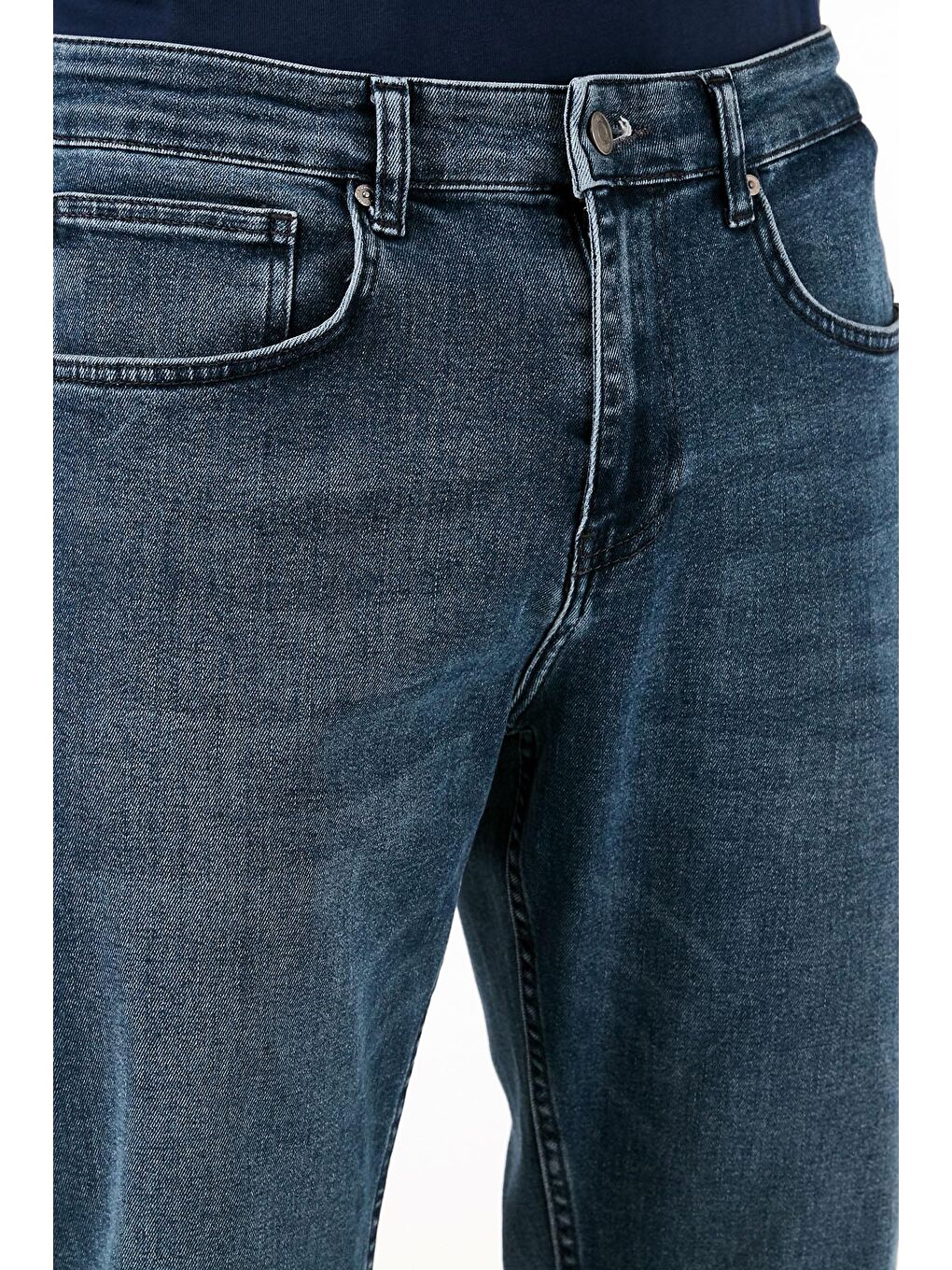 Mavi Pamuklu Yüksek Bel Comfort Fit Boru Paça Jeans 4400J78TEXAS-4