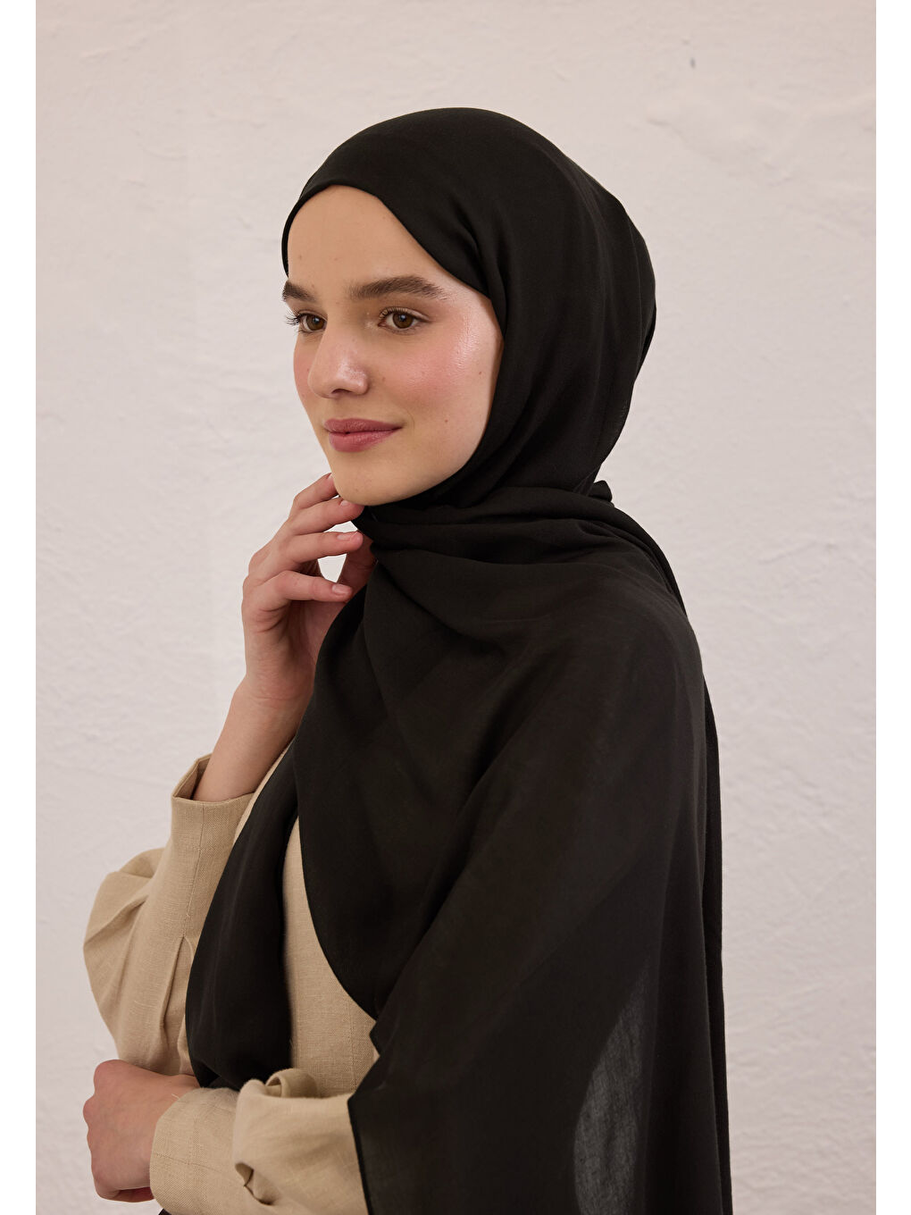 Kahverengi Soft Viskon Şal Bitter-3