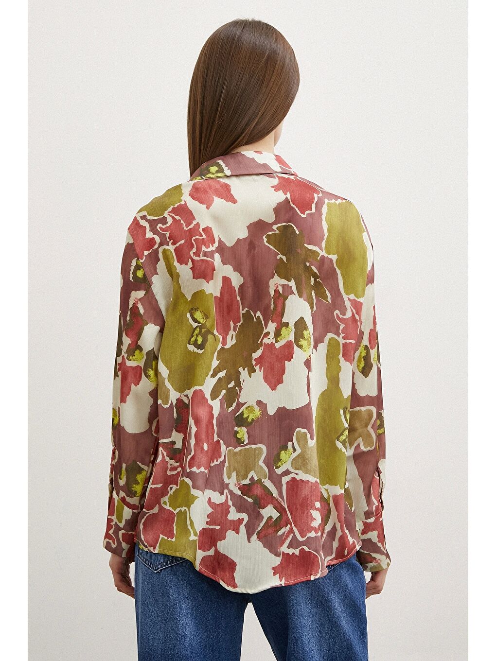 Desenli Gofret Gömlek Haki-1