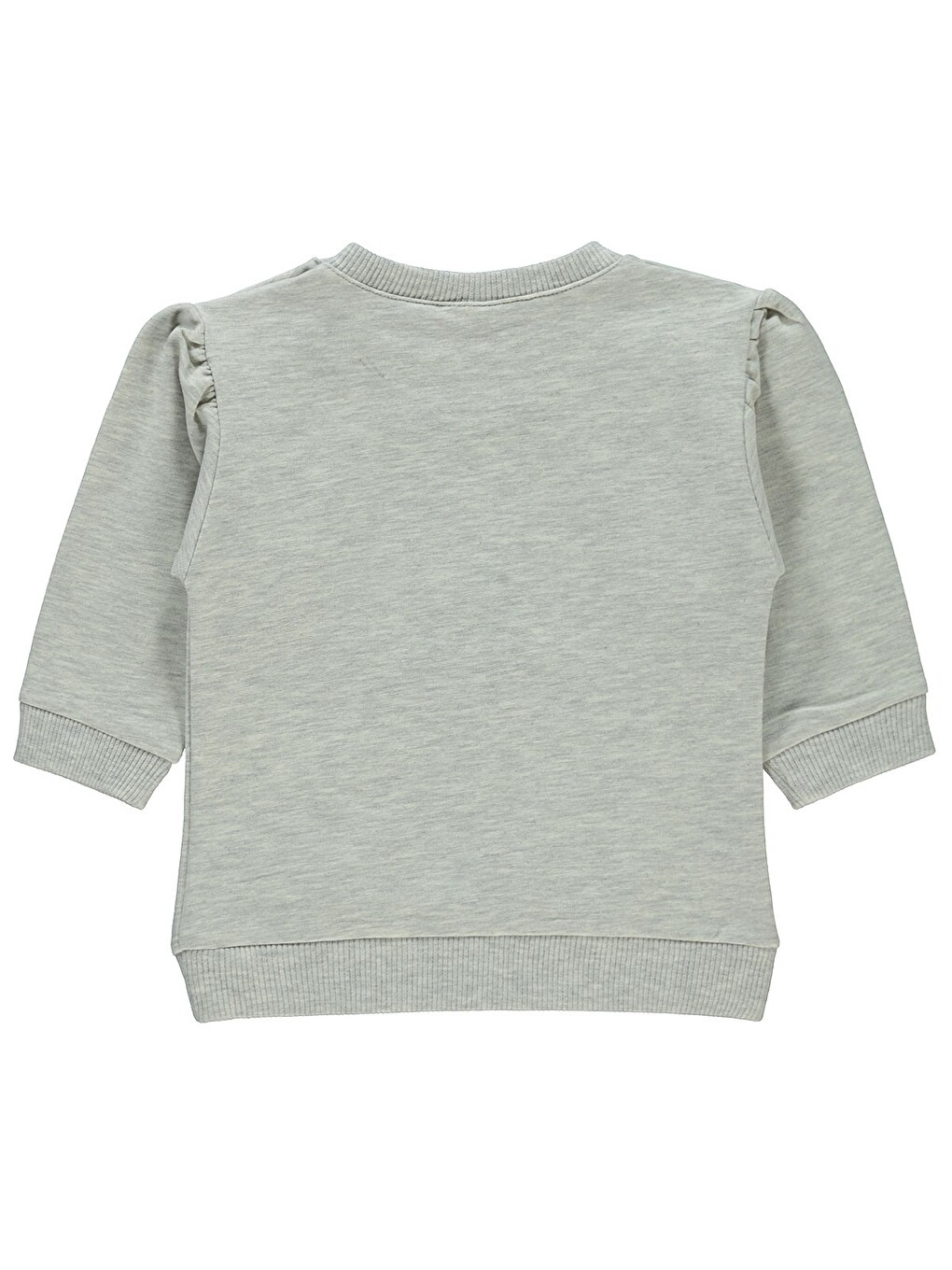 Beyaz Baby Basic Arma Etiketli 6-18 Ay Sweatshirt - Gri-1