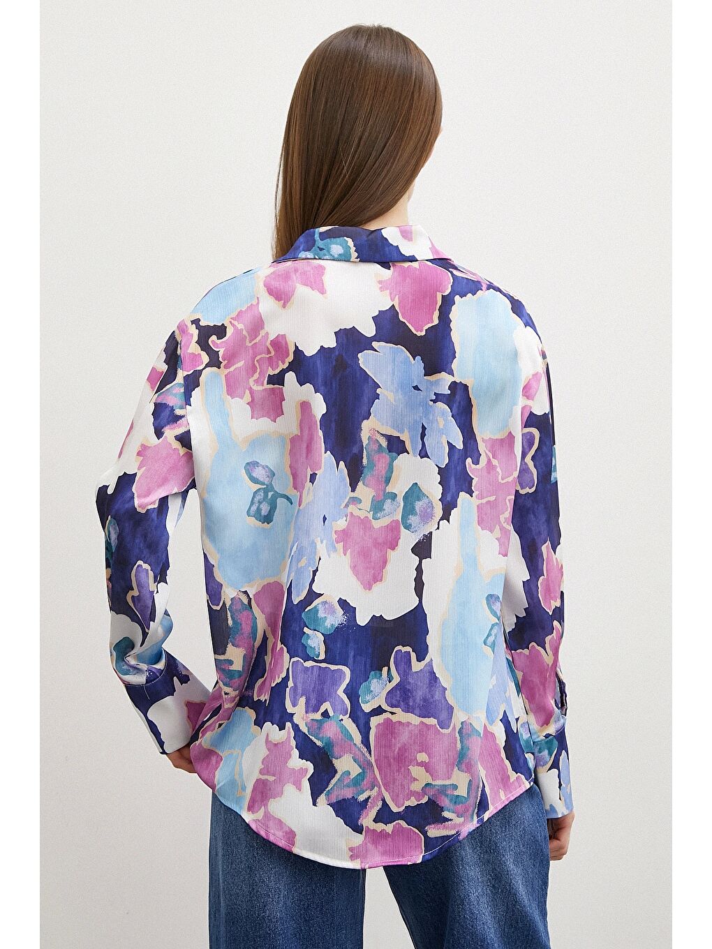 Desenli Gofret Gömlek Lacivert-1