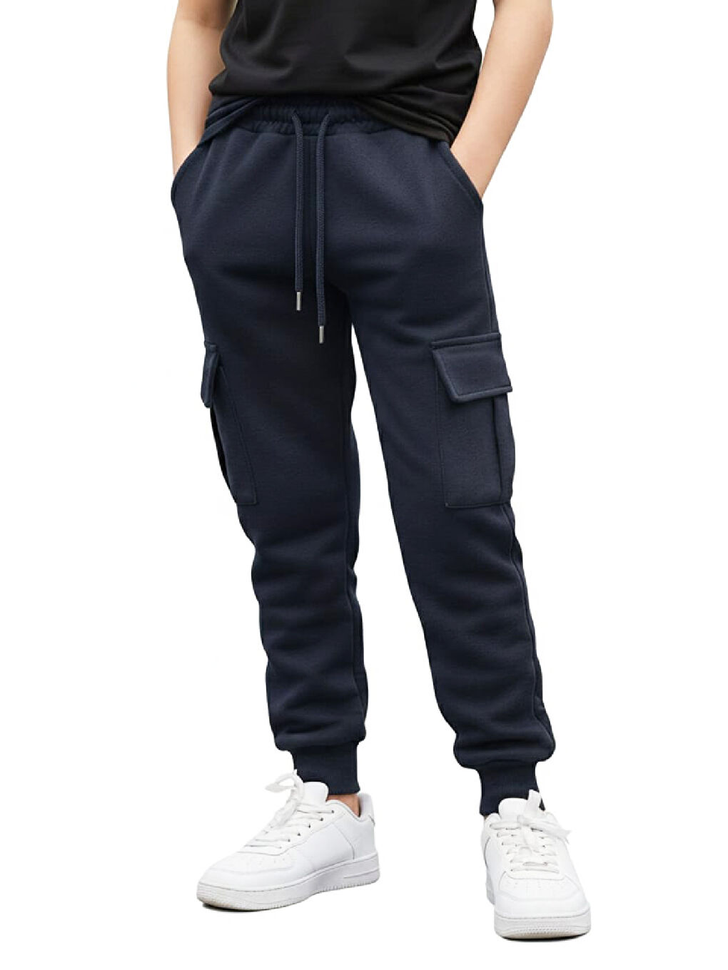 Lacivert Erkek Çocuk Eşofman Alt-2 İplik-Kargo Cepli-6-14 Yaş 12455