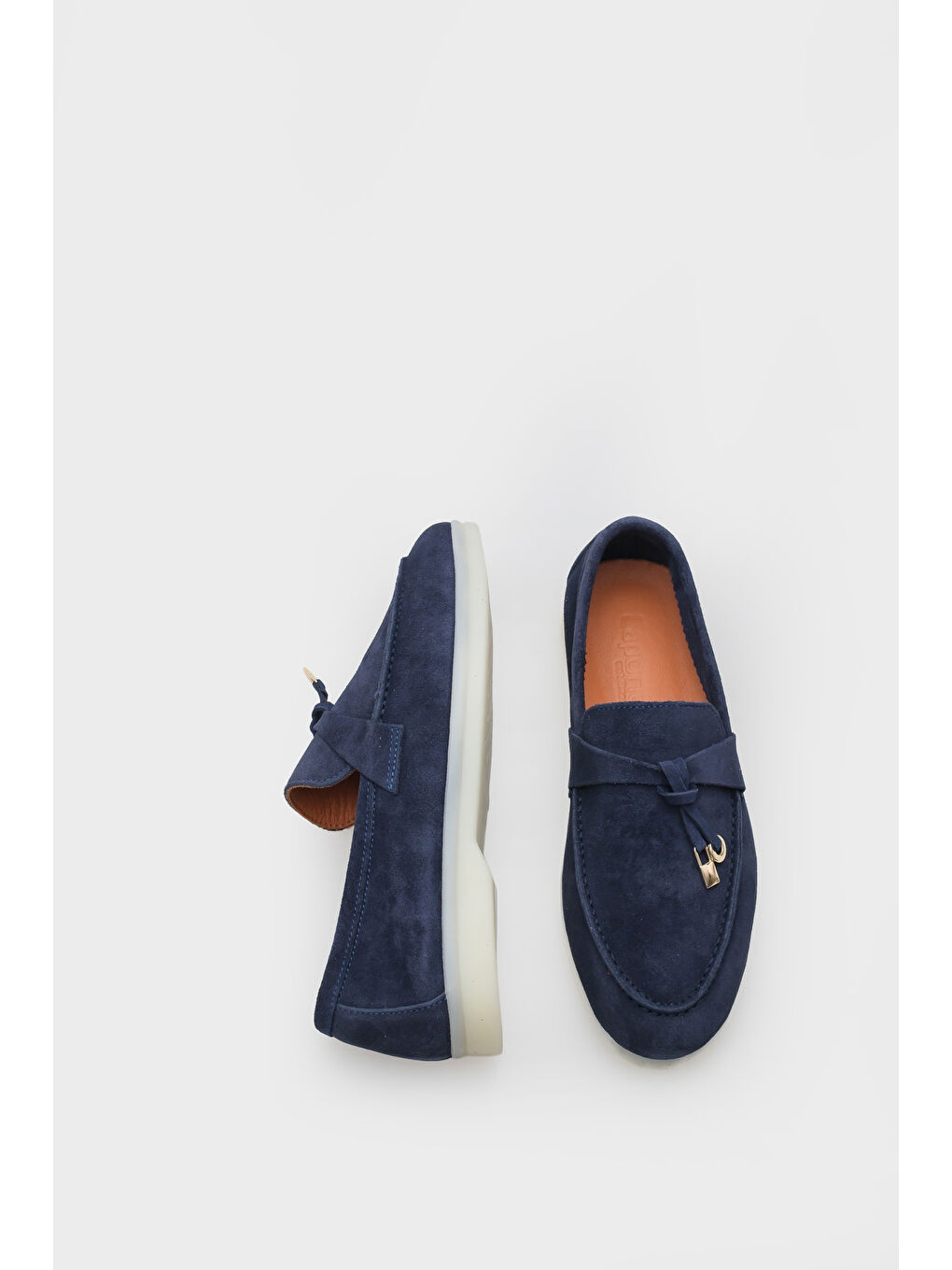 Lacivert Vikki Hakiki Deri Kadın Loafer-5