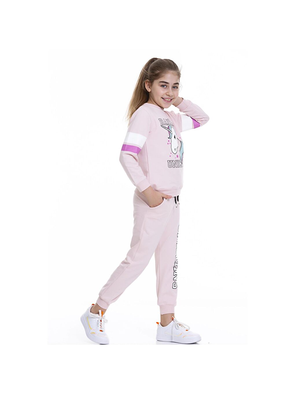 Myhanne Pudra Pembe Unicorn Baskılı Takım 54508 - 2