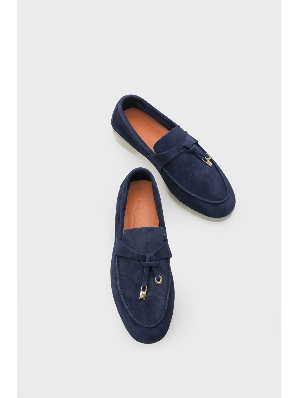 Lacivert Vikki Hakiki Deri Kadın Loafer-6