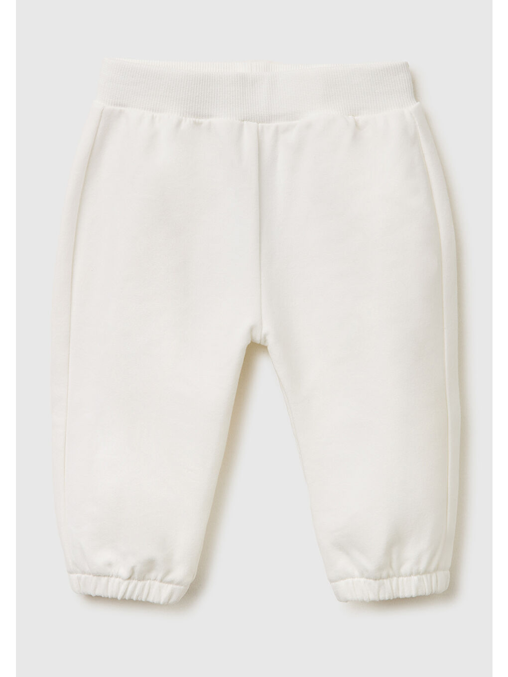 Bebek Beyaz Kulak Aplikeli Ribanalı Eşofman Altı