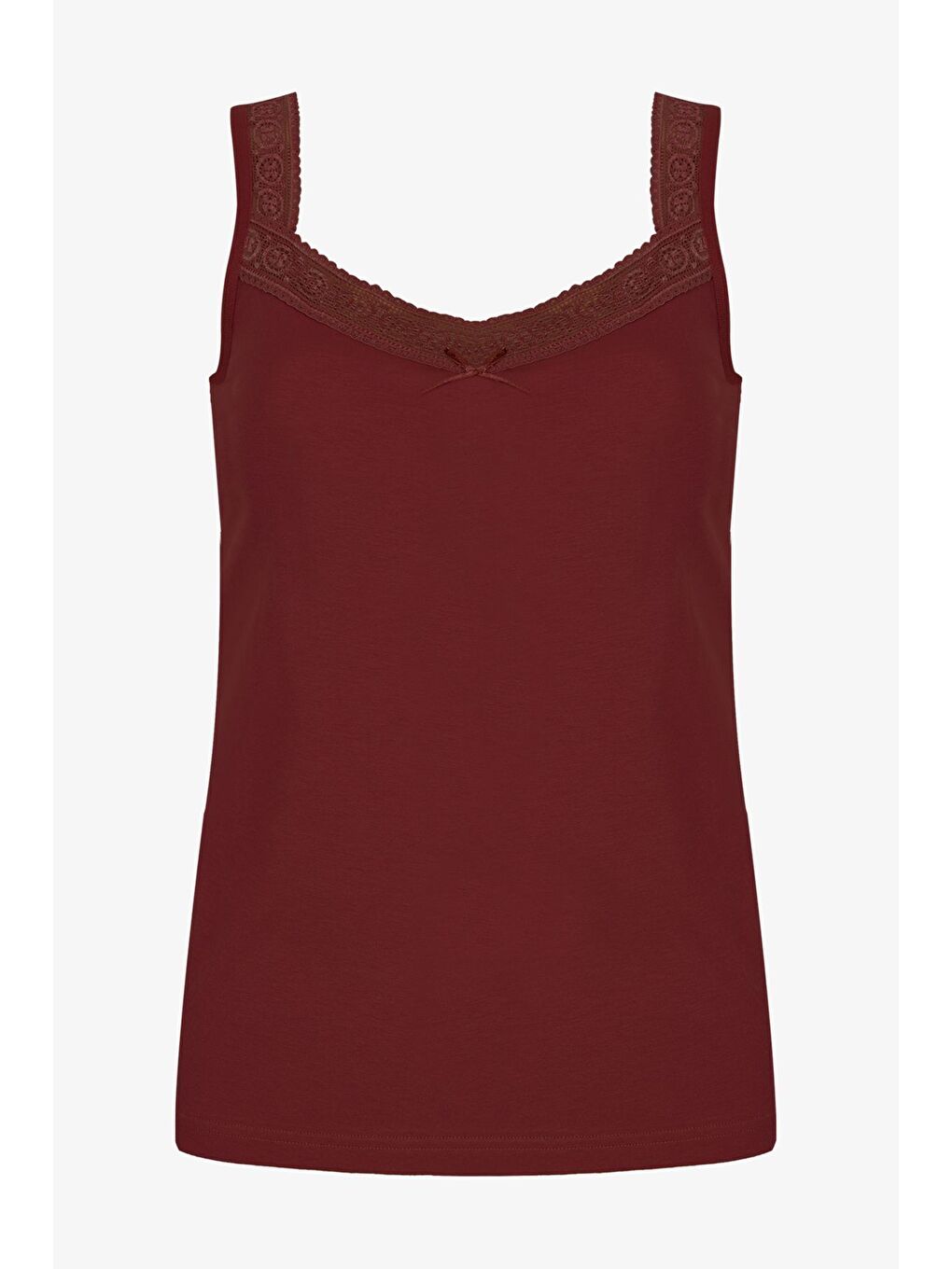 Bordo Kadın Dantel Detaylı Atlet Külot Takım-1