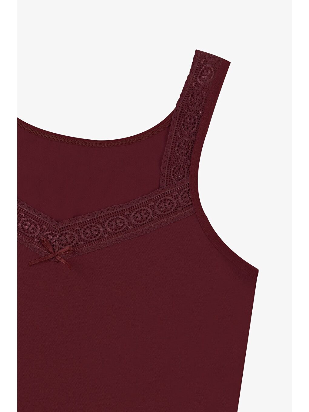 Bordo Kadın Dantel Detaylı Atlet Külot Takım-3