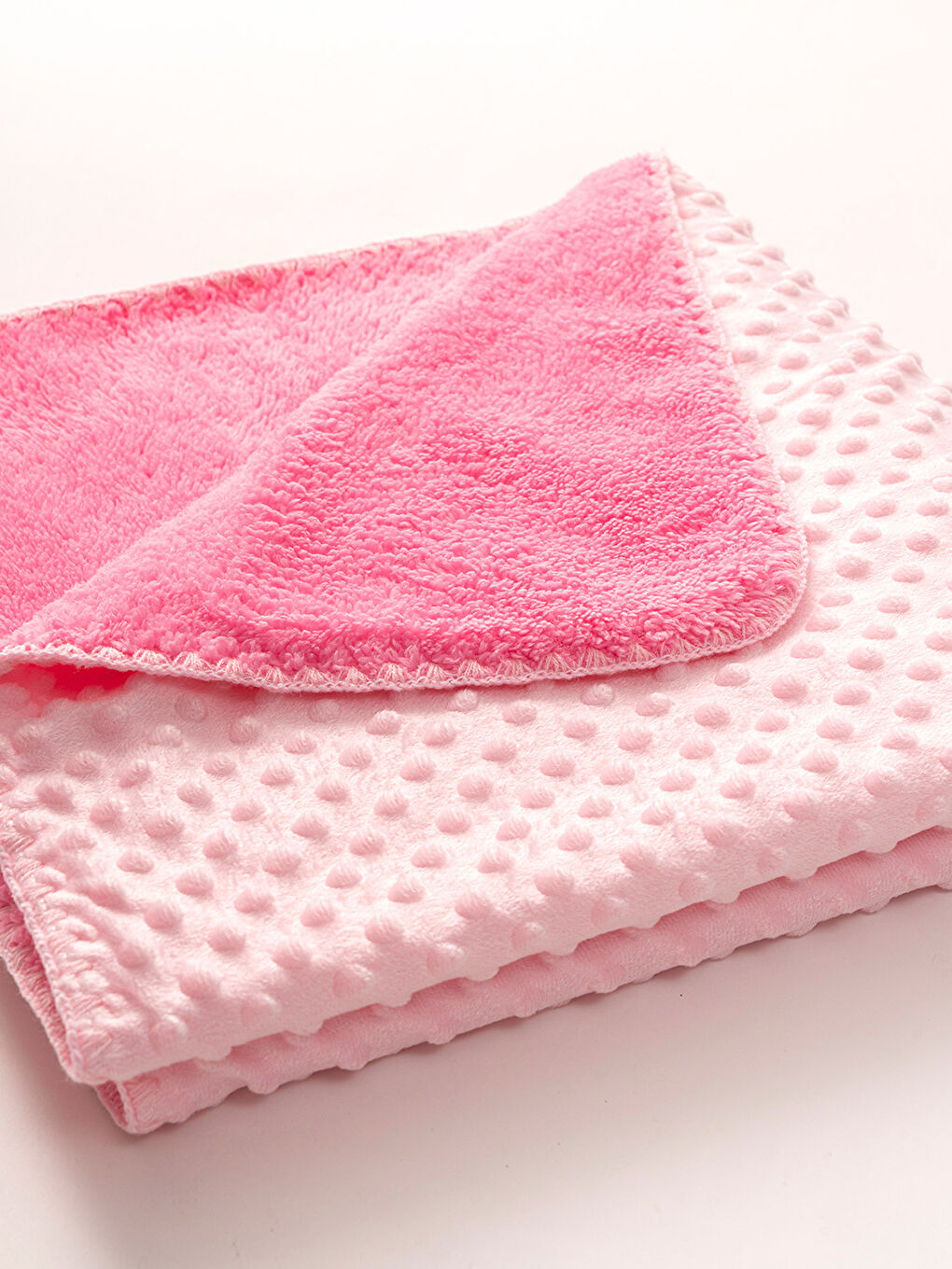 Welsoft Çift Katlı Nohutlu Bebek Battaniyesi Pembe-1
