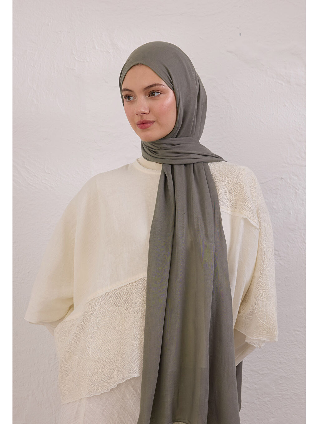 Gri Soft Viskon Şal Füme-2