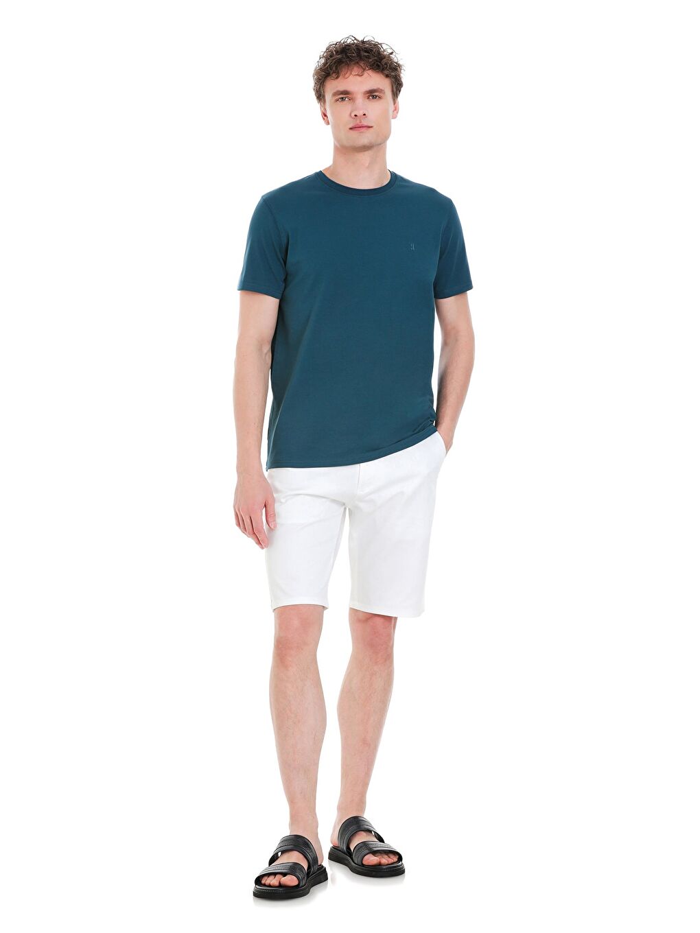 İndigo indigo Regular Fit Bisiklet Yaka Pamuklu %100 Pamuk Tişört-1