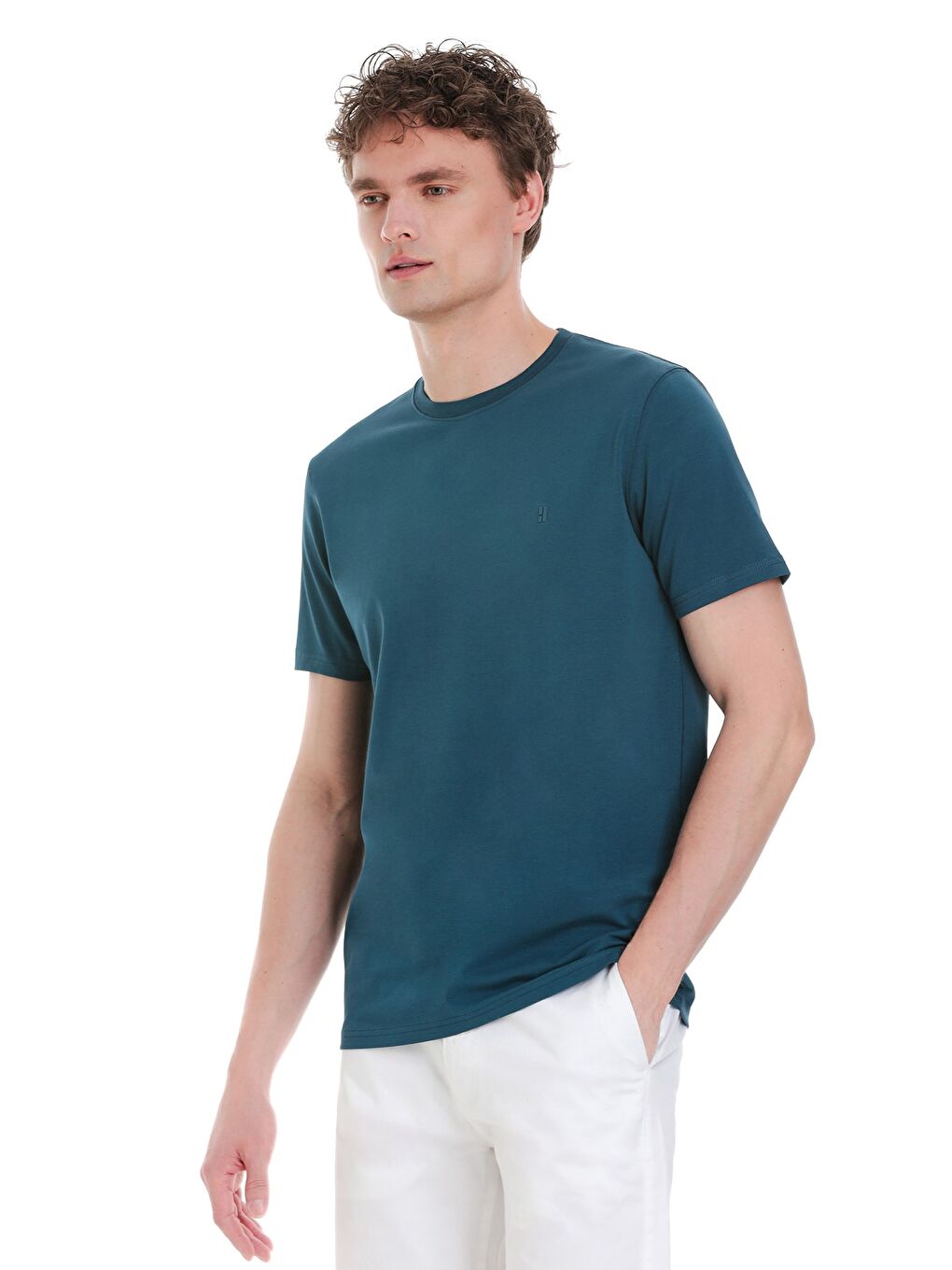 İndigo indigo Regular Fit Bisiklet Yaka Pamuklu %100 Pamuk Tişört-2