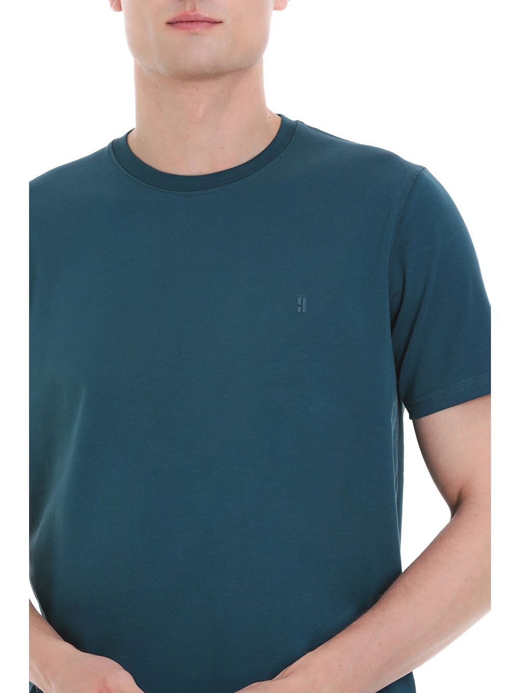 İndigo indigo Regular Fit Bisiklet Yaka Pamuklu %100 Pamuk Tişört-3