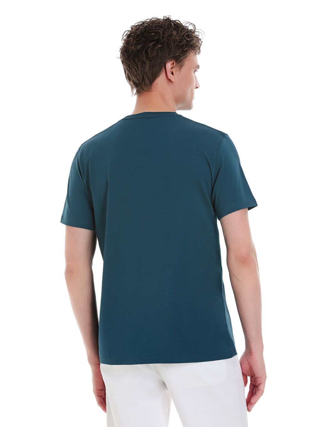 İndigo indigo Regular Fit Bisiklet Yaka Pamuklu %100 Pamuk Tişört-4