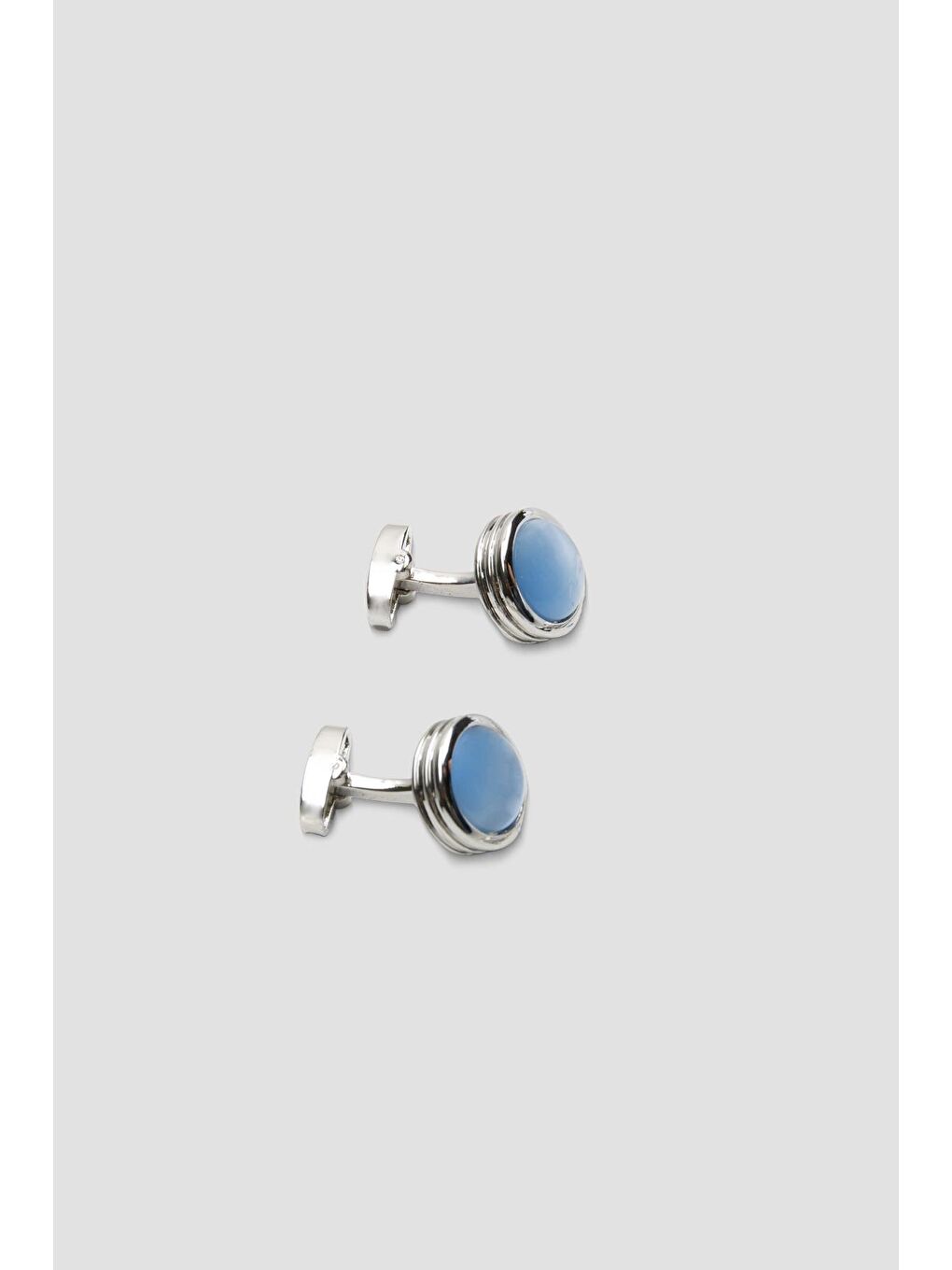 98501 Silver Açık Mavi Erkek Kol Düğmesi-1