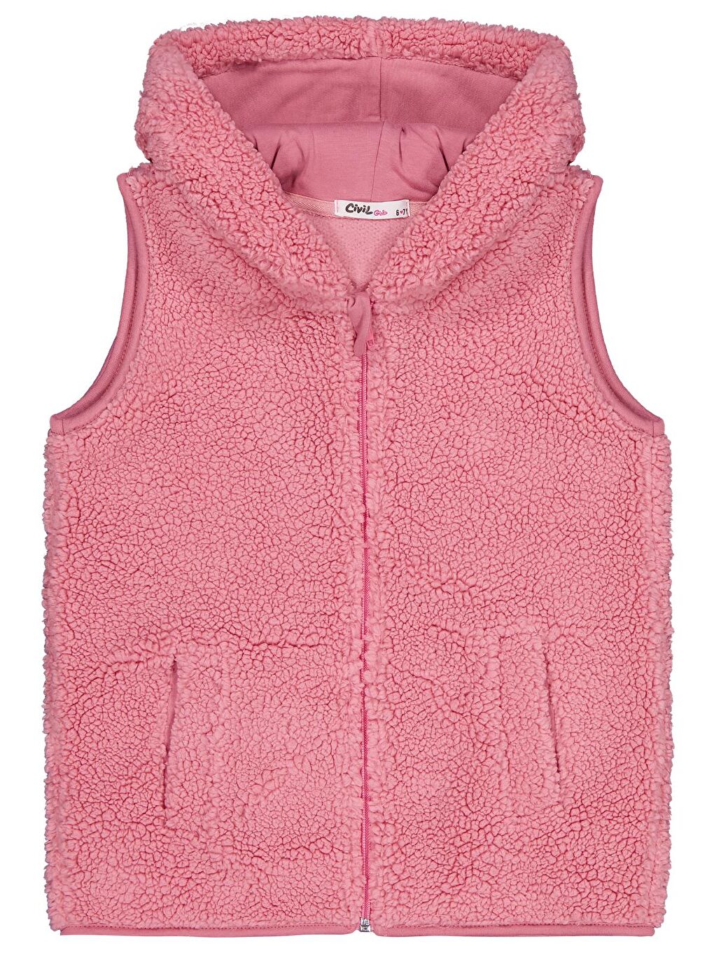 Girls Düz 6-9 Yaş Yelek - Pembe 6-7 Yaş-1