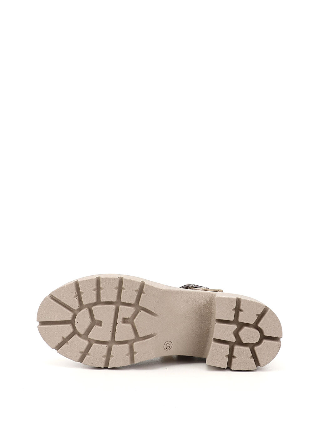 Bej Kadın TEN Kalın Topuklu Ayakkabı-3